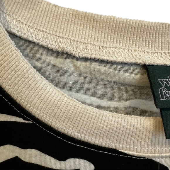 WILD FABLE Raw Hem Boxy Cut Tee Zebra Print Cotton Edgy Fun Transitional Trendy - Picture 9 of 11